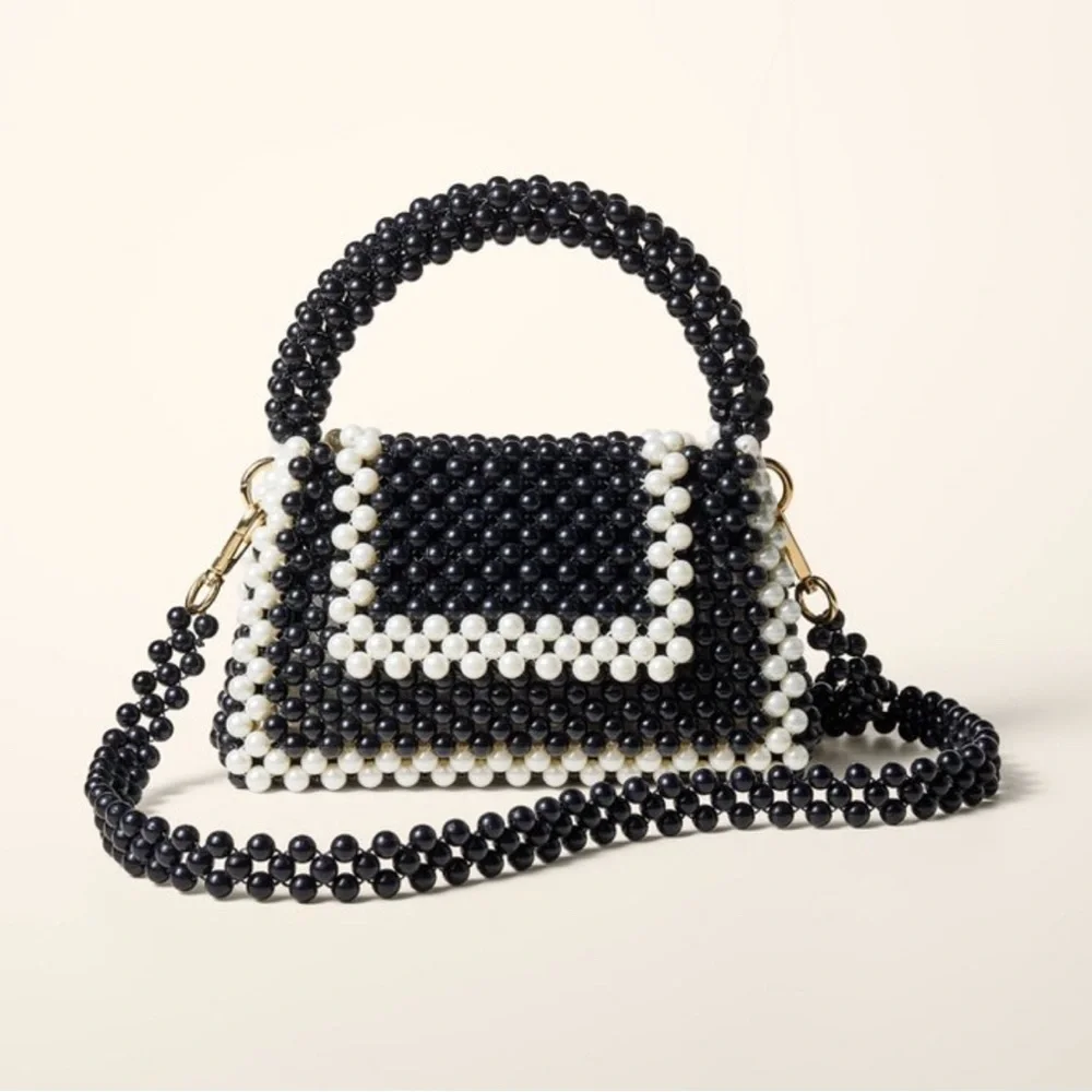 Kate Spade x Target NWT Black and White Colorblock Beaded Crossbody Bag